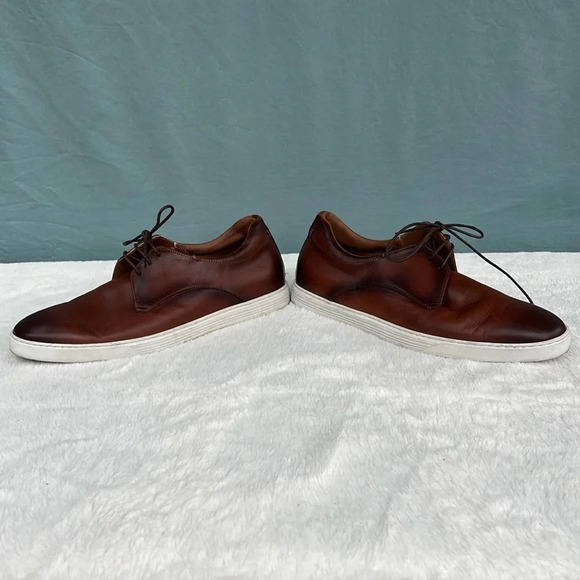 EUC Bruno Magli Men's Colina Derby Oxfords Cognac Brown Size 9 Comfort Luxury - Picture 5 of 7